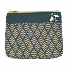 Load image into Gallery viewer, SIXTON London Deco print felt pouch in Teal
