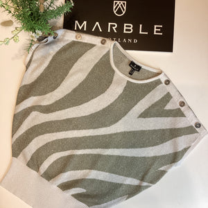 Ladies Marble animal print glitter, relaxed fit top