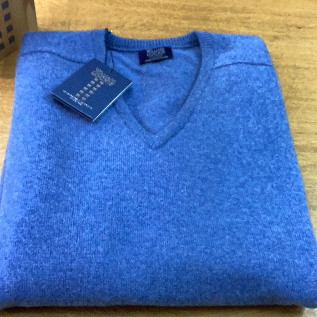 William Lockie leven lambswool v neck in Jeans