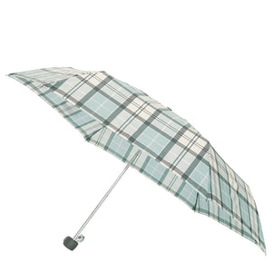 Barbour Ladies Portree umbrella in soft mint tartan