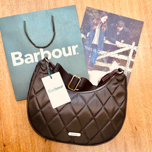 Barbour Ladies Quilted sling shoulder bag in dark olive