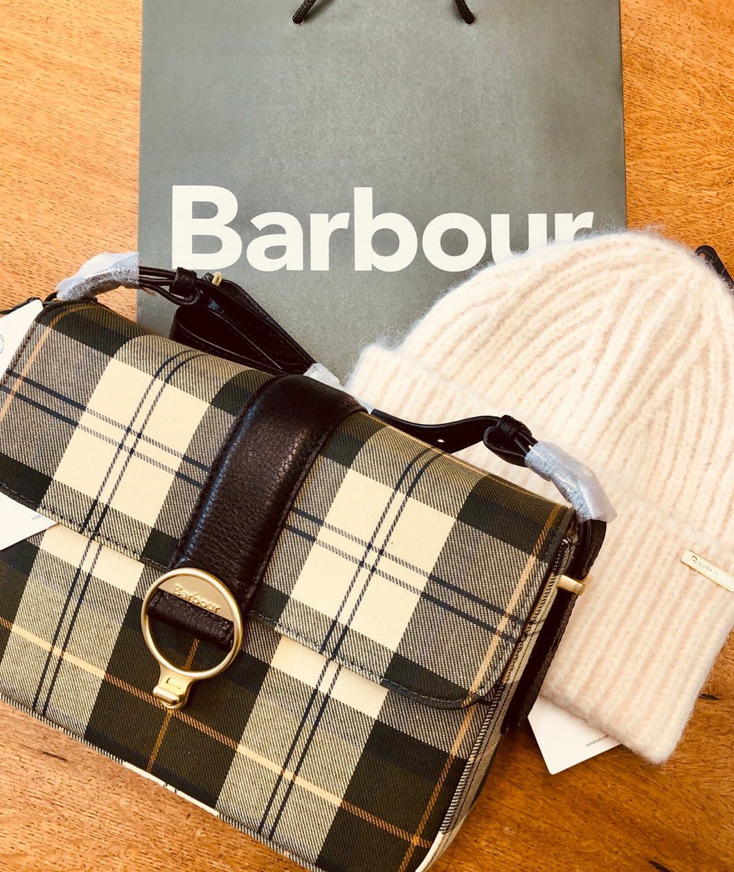 Barbour Rosa ladies ancient tartan handbag green