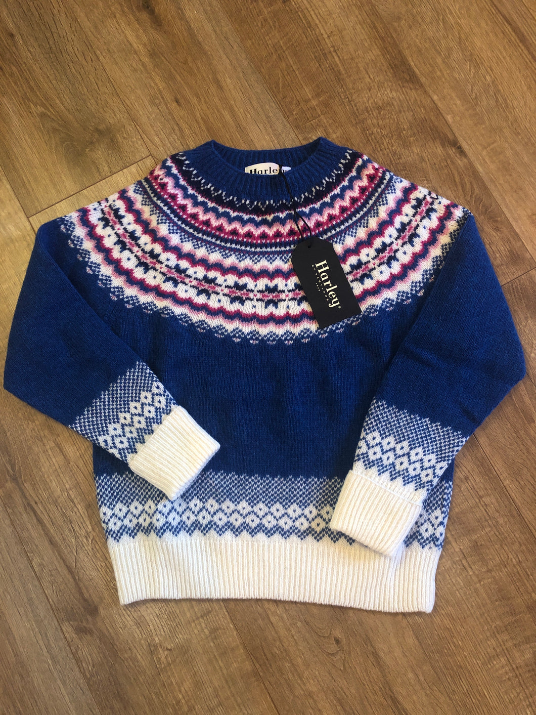 Ladies Harley Of Scotland pure new wool FairIsle