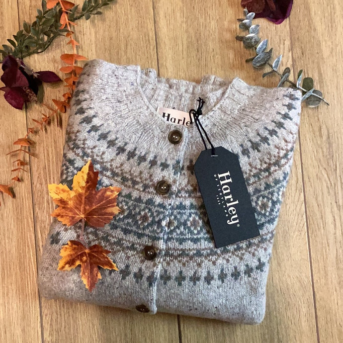 Harley Of Scotland New Fairisle Cardigan In Sienna – Thistle