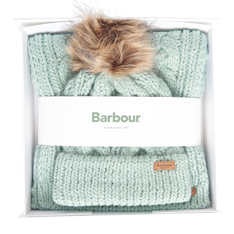 Ladies Barbour Penshaw hat and Scarf gift set