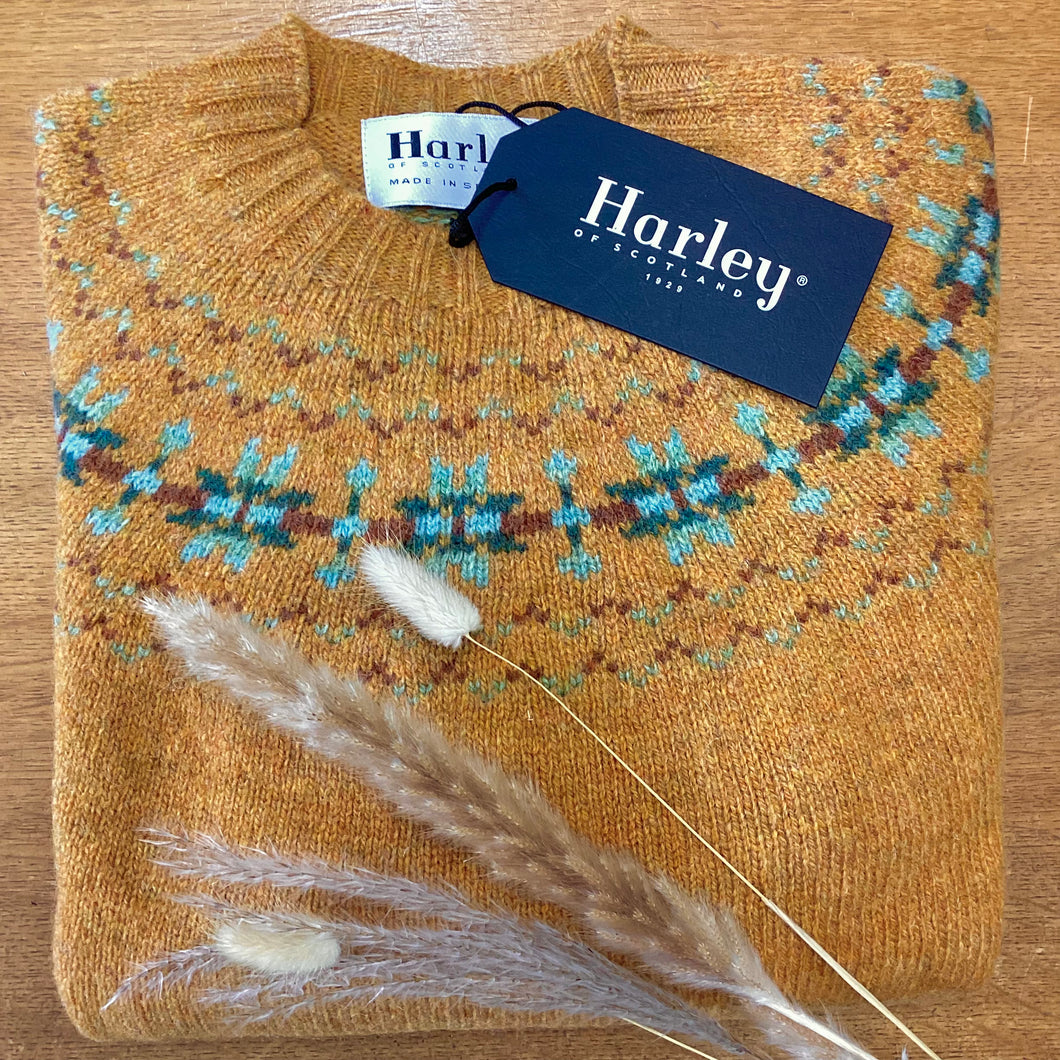 Harley of Scotland ladies 100% pure new wool Fairisle