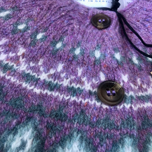 Harley of Scotland ladies 100% pure new wool FairIsle Cardigan