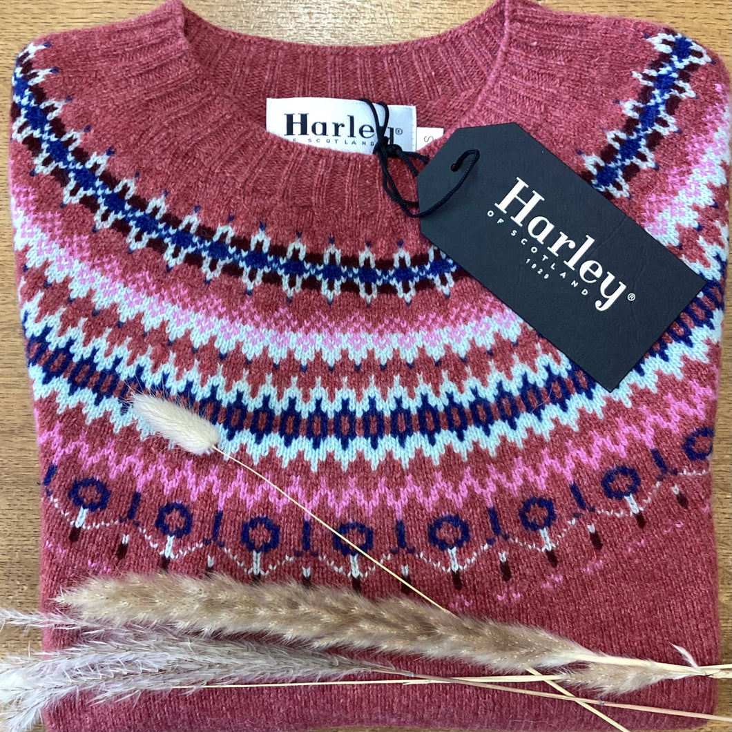 Harley of Scotland 100% superfine lambswool Fairisle