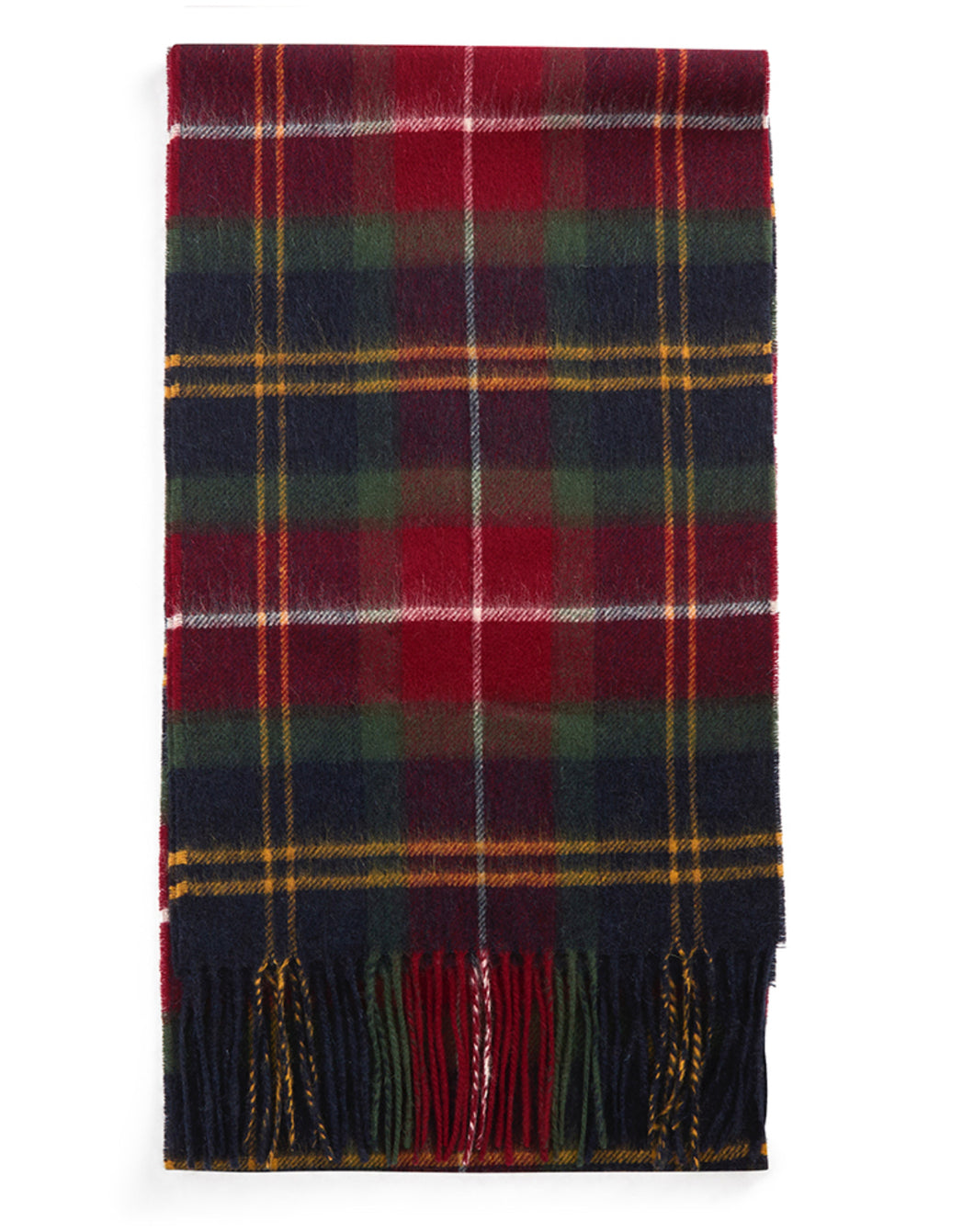 Barbour wool cashmere winterberry tartan scarf