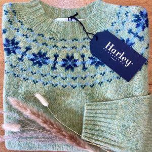 Harley of Scotland ladies 100% pure new wool Fairisle