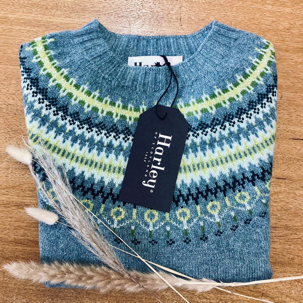 Harley of Scotland 100% superfine lambswool Fairisle