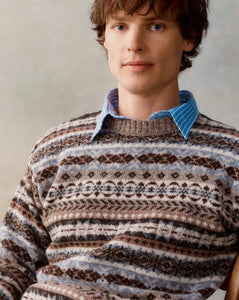 Mens Harley Of Scotland Fairisle 100% pure new wool