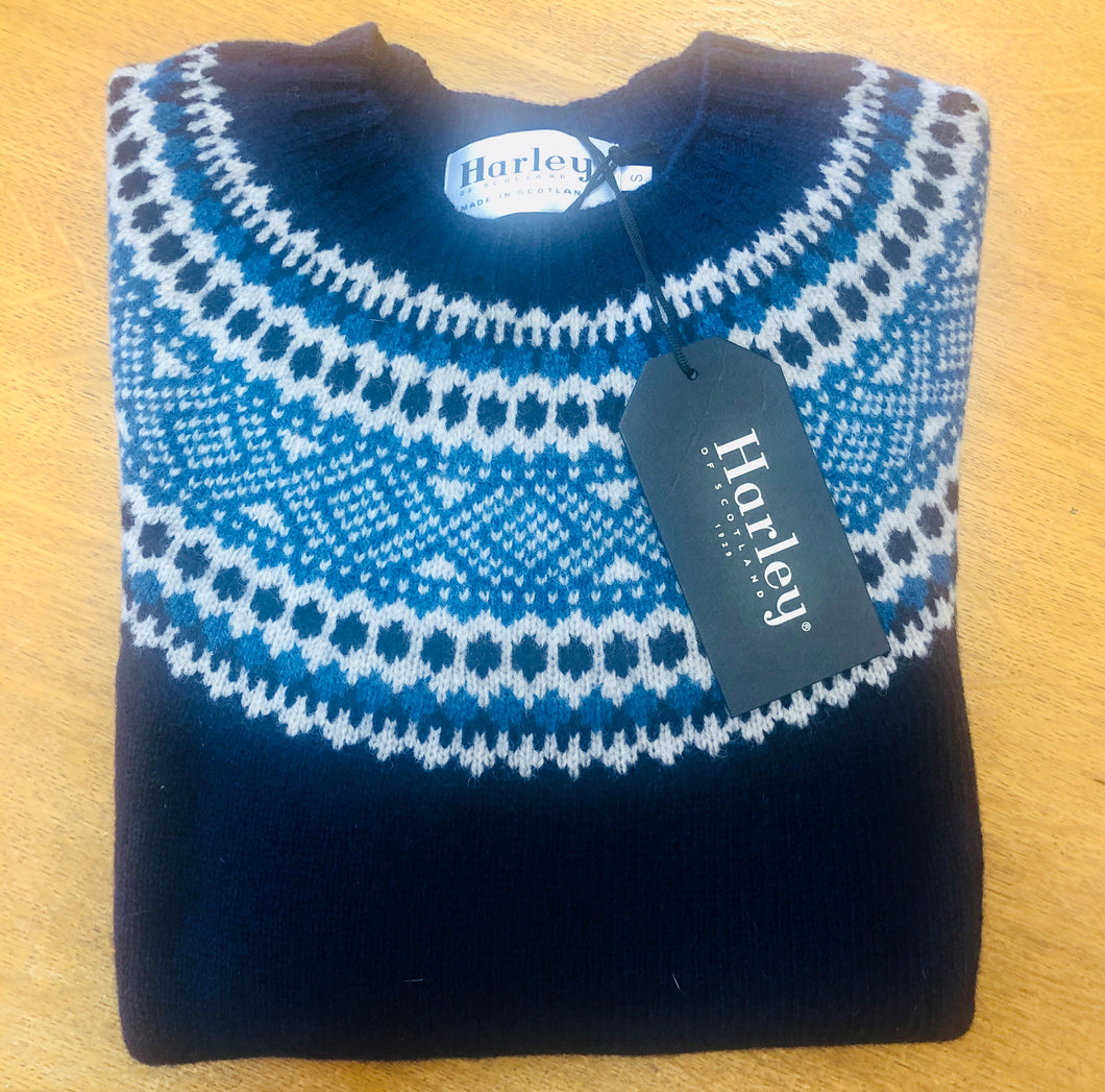 Harley of Scotland mens pure new wool FairIsle