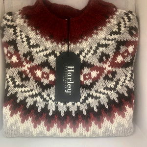 Harley of Scotland mens 100% pure new wool FairIsle