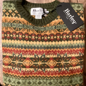 Mens Harley Of Scotland Fairisle 100% pure new wool