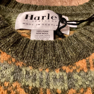 Mens Harley Of Scotland Fairisle 100% pure new wool