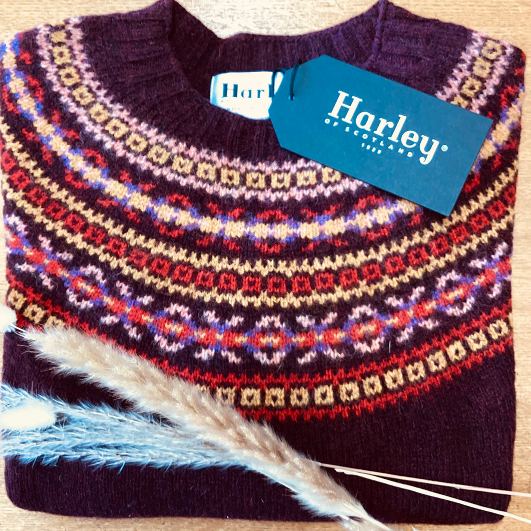 Harley of Scotland ladies 100% pure new wool Fairisle