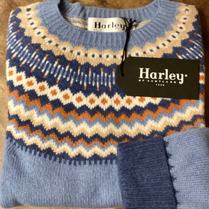 Ladies Harley Of Scotland Fairisle 100% superfine lambswool