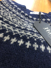 Load image into Gallery viewer, Harley of Scotland Gents FairIsle Navy/ mid grey
