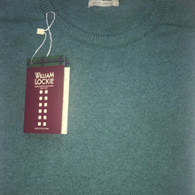 Load image into Gallery viewer, William Lockie lambswool Crew neck in Caspian Green
