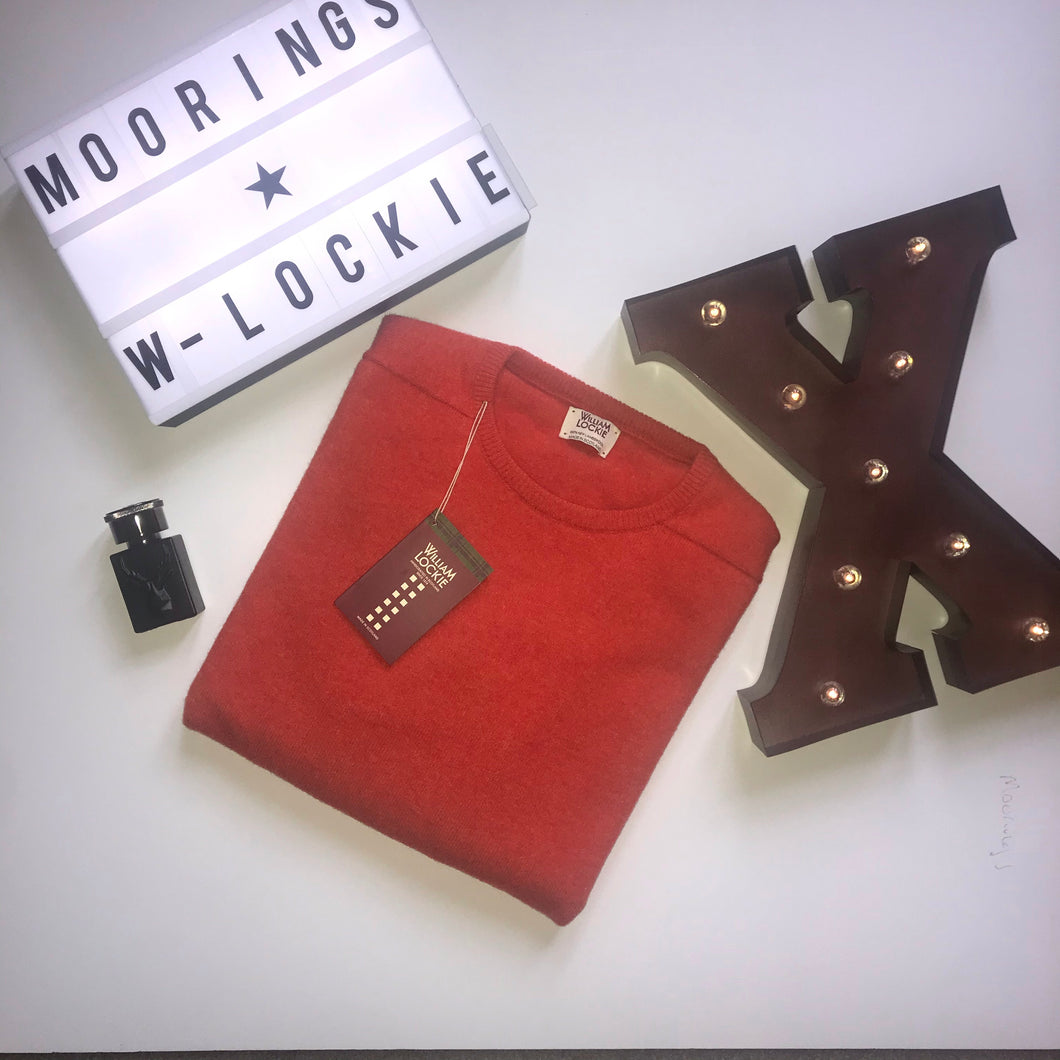 William Lockie lambswool Crew neck in Inferno