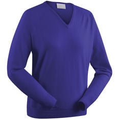 Ladies Glenbrae Merino vee neck  jumper