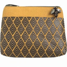 Load image into Gallery viewer, SIXTON London Deco print felt pouch in mustard
